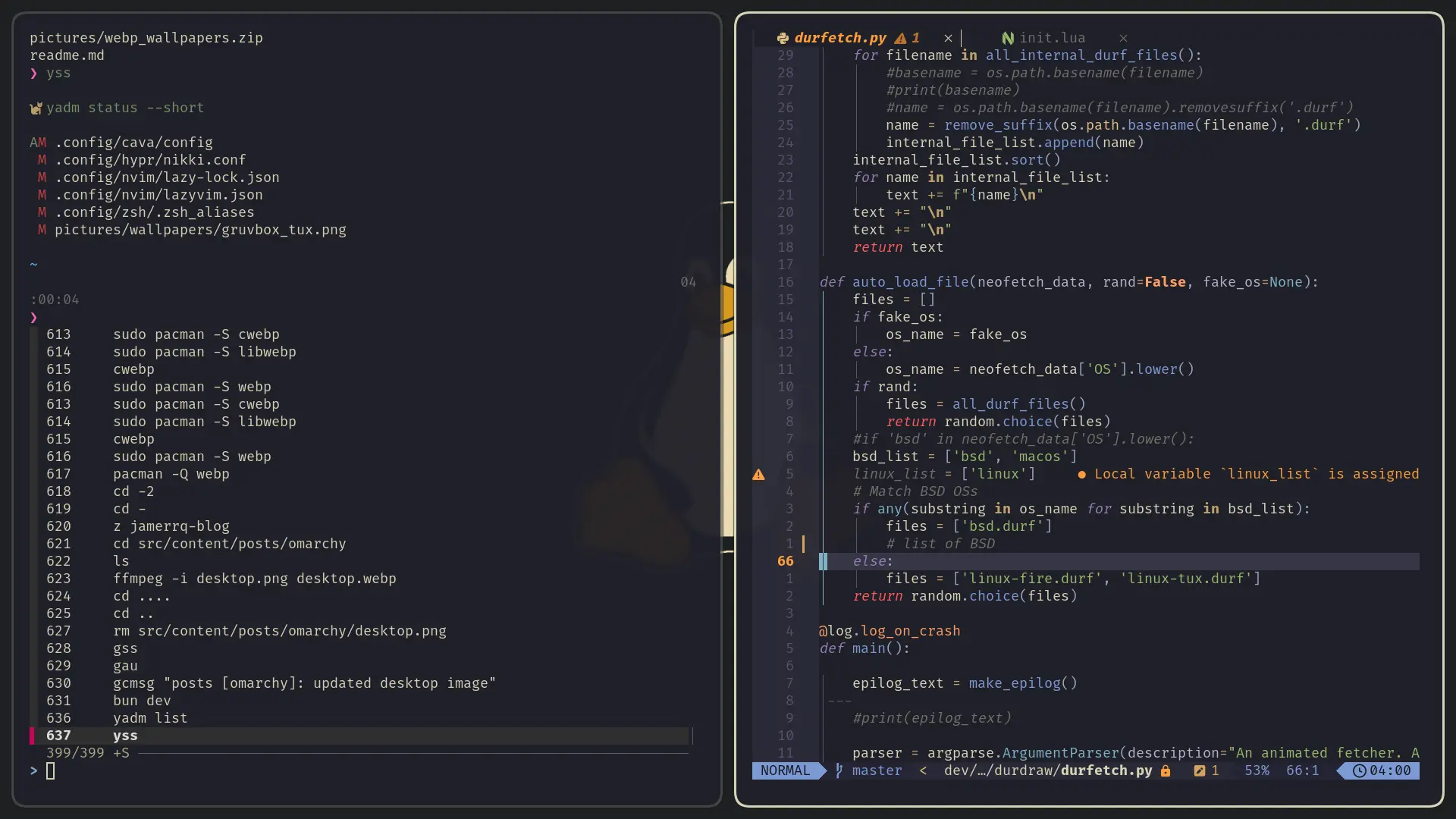 Desktop Omarchy configuración 2